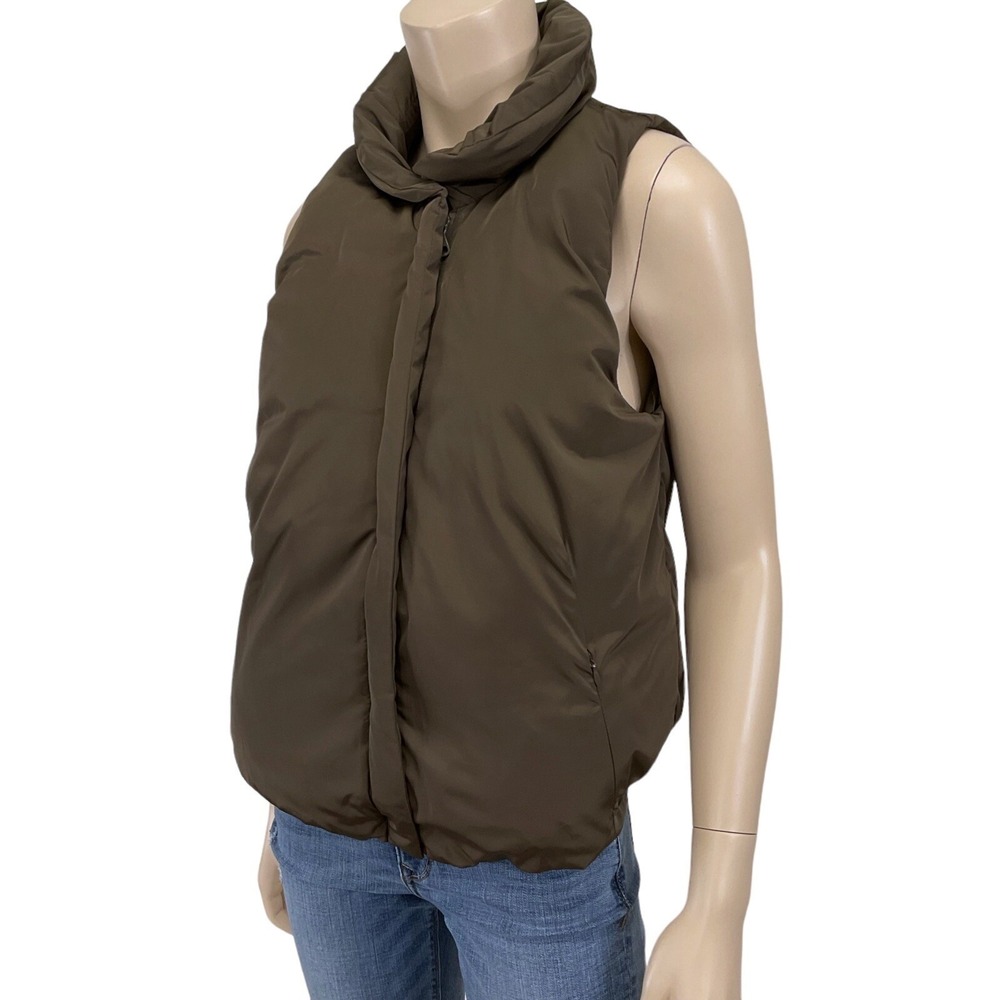 Gap Vest Womens Medium Brown Full Zip Sleeveless Puffer Jacket Gorpcore VTG - Picture 4 of 11